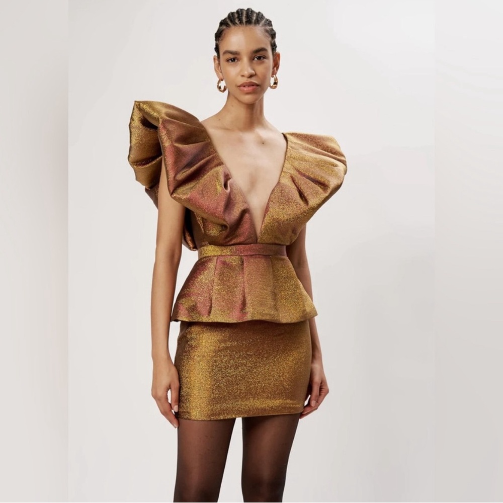 Ronny Kobo calling dress NWT golden